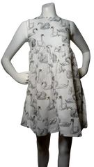 Stella Cove Girls’ White Dress with Swans, Size 8Yrs