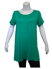 Women's Green Short Sleeve Dress – Medium | Rayon-Spandex Blend by Love In