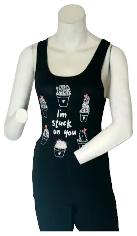 Zenana Outfitters Girls’ Black Cactus Tank Top, Size Medium