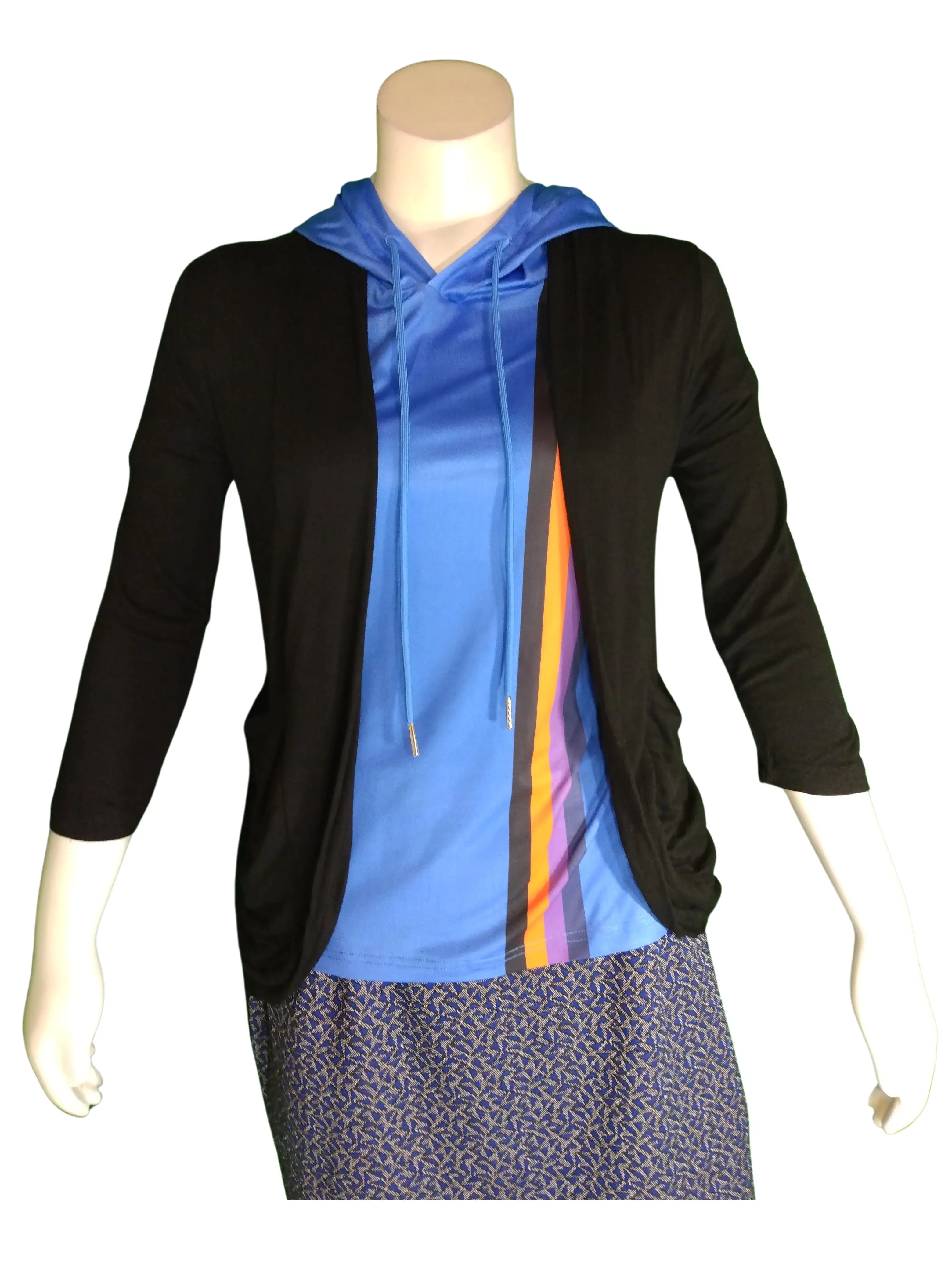 Zenana Outfitters Girls’ Black Sheer Sweater with Pockets, Size Small