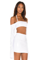 White Off the Shoulder Crop Top - Off The Shoulder Crop Top in White - LaQuan Smith X REVOLVE