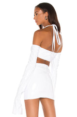 White Off the Shoulder Crop Top - Off The Shoulder Crop Top in White - LaQuan Smith X REVOLVE