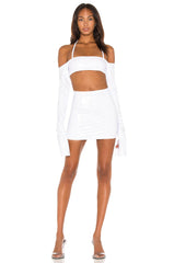 White Off the Shoulder Crop Top - Off The Shoulder Crop Top in White - LaQuan Smith X REVOLVE