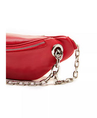 LIKE DREAMS Multi Pocket Chain Fanny Pack Red Medium