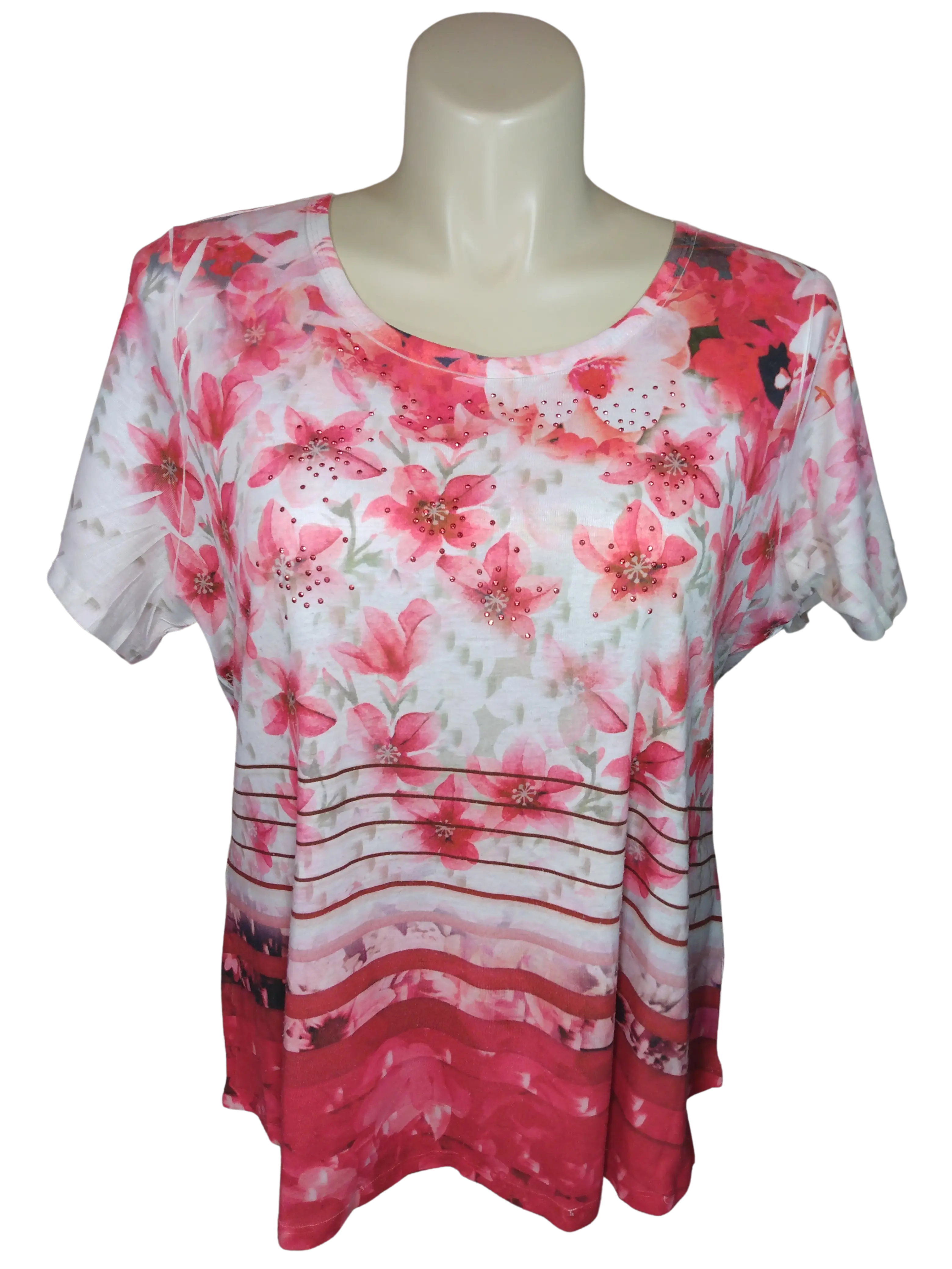 Style&Co Women’s Red/Cream Sequin Top, Size 3X