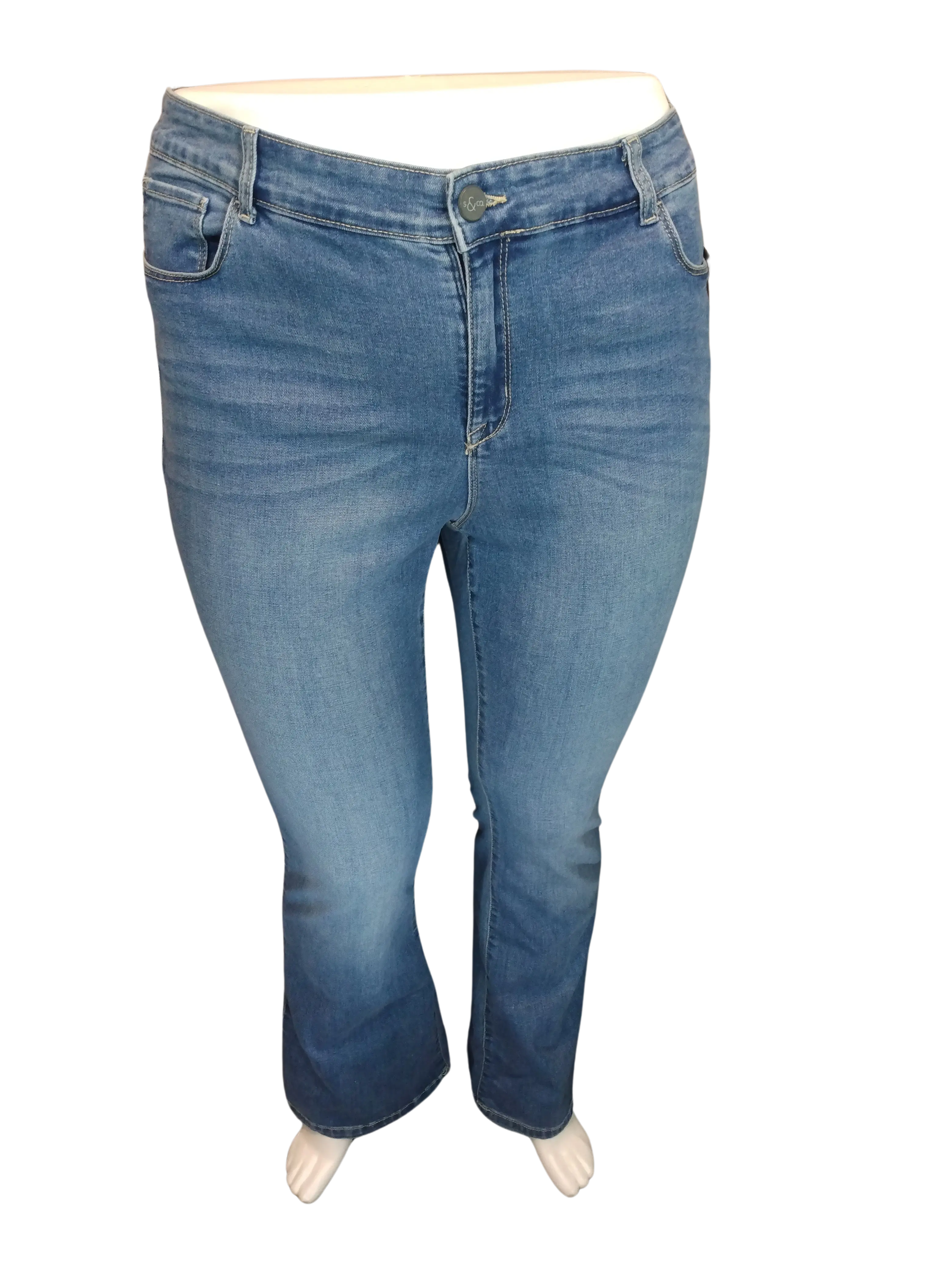 Style&Co Women’s Denim Blue Flare Leg Pant, Size 16W