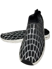Black & White Grid Slip on Athletic Shoes