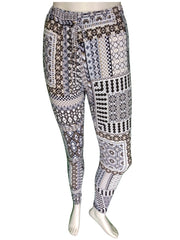 Cemi Ceri Women’s Tan/Grey/Black Geometric Pant, Size Medium
