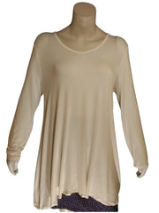 Zenana Signature Women’s White Long Sleeve Tee – Soft Stretch Rayon Blend, Plus Size 1X