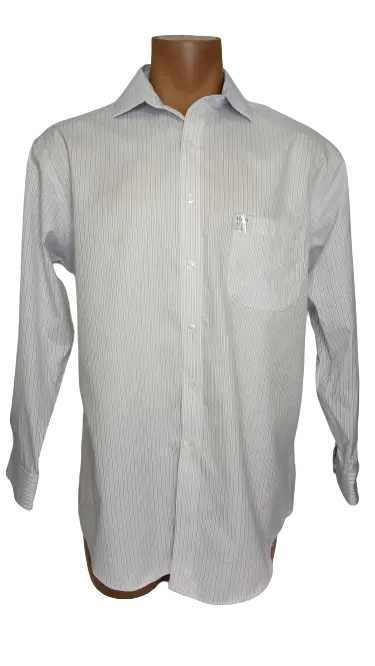 Tasso Elba Men’s Regular Fit Stripe with Pink Shirt, Size 16 1/2 (32-33)