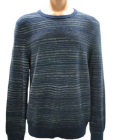 Calvin Klein Cadet Navy Merino Blend Ribbed Pullover