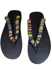 Beaded Unisex Flip Flop Multicolor Size 12.5 (measure 11")