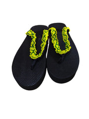 Beaded Unisex Flip Flop Yellow Green Size 12.5 (measure 11")