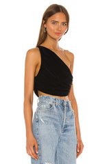black one shoulder top