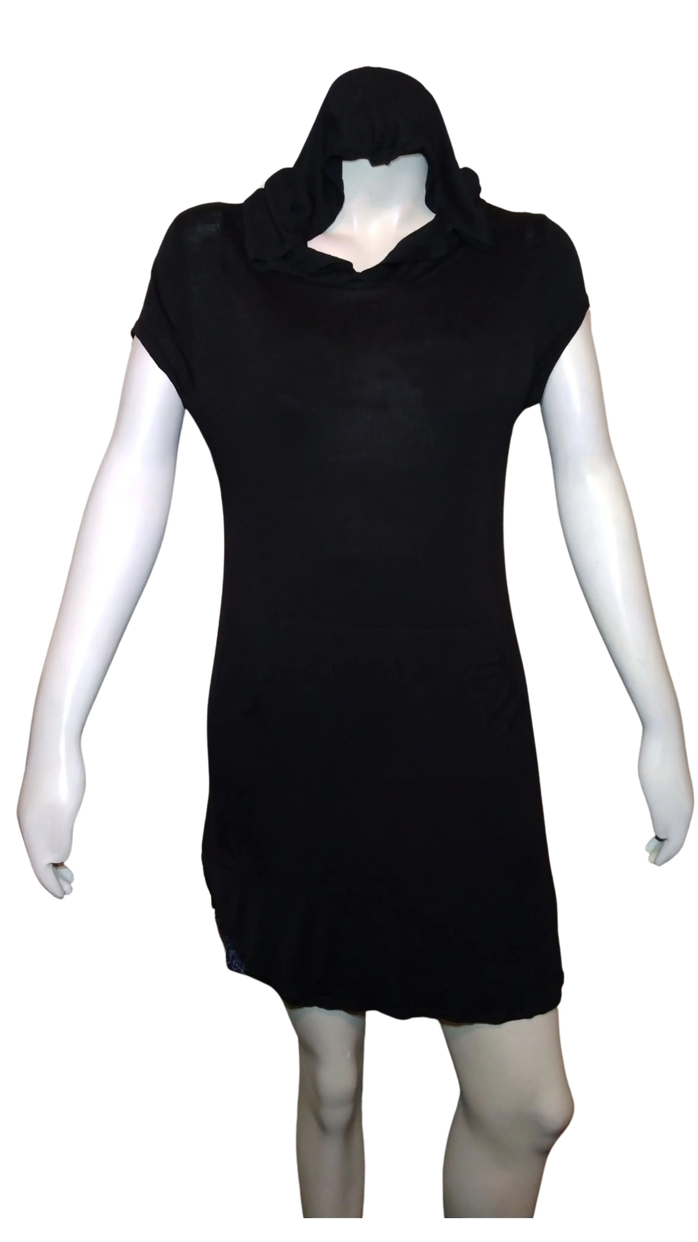 Cleo Apparel Girls’ Black Sheer Hooded Top, Size L