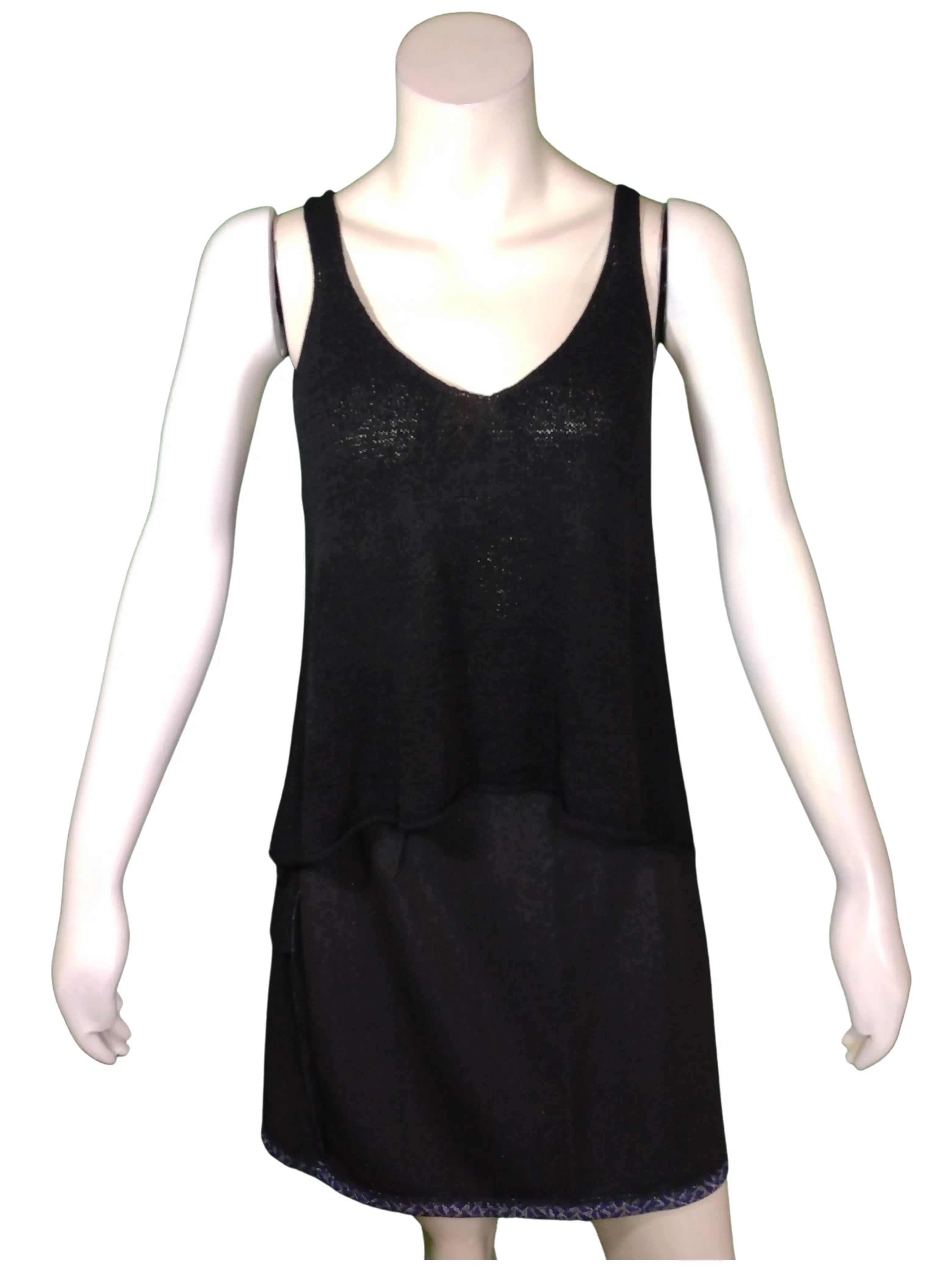 Millau Women’s Black Semi-Sheer Tank Top, Size Small