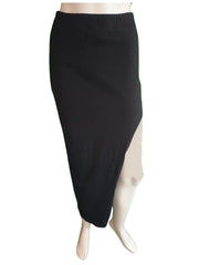 Emma & Sam Women’s Black Cutout Maxi Skirt – Large | Stretch Long Skirt, 92% Polyester 8% Spandex