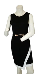 Blush Women’s Black/White Retro Sleeveless Dress, Size Medium