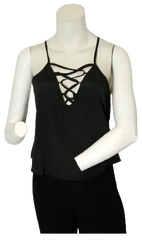 Rumor Boutique Women’s Black Tank Top, Size Medium