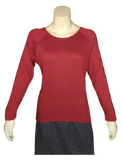 Love In Women’s Burgundy Zip-Back Top – Small Size, Soft Stretch Rayon Blend