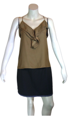 Parker Women’s Brown Ruffled Camisole Top, Size Medium