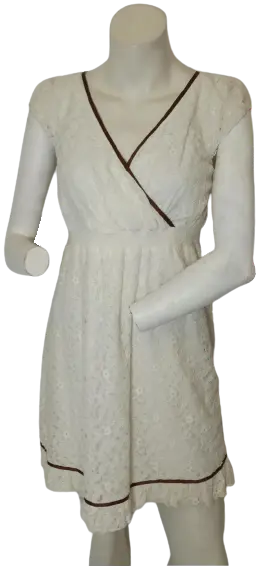 Rachael & Chloe Women’s Off White/Brown Lace Dress, Size Medium