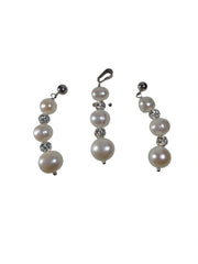 Silver Tone Faux Pearl Pendant & Earring Set – R.H. Macy’s Fashion Jewelry for Women (No Chain Included)