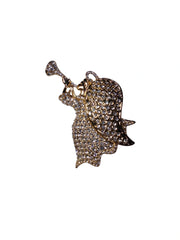 Gold Tone Angel with Trumpet Pin – Rhinestone Holiday Brooch Charter Club Fashion Jewelry