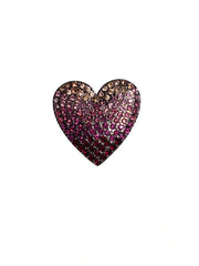 Diva General Silver-Tone Pink Rhinestone Heart Pin – Fashion Jewelry for Women