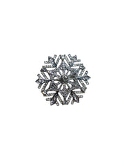 Diva General Snowflake Pin – Silver-Tone & Rhinestone Fashion Jewelry for Winter Elegance