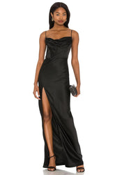 Nookie Dream Draped Gown in Black