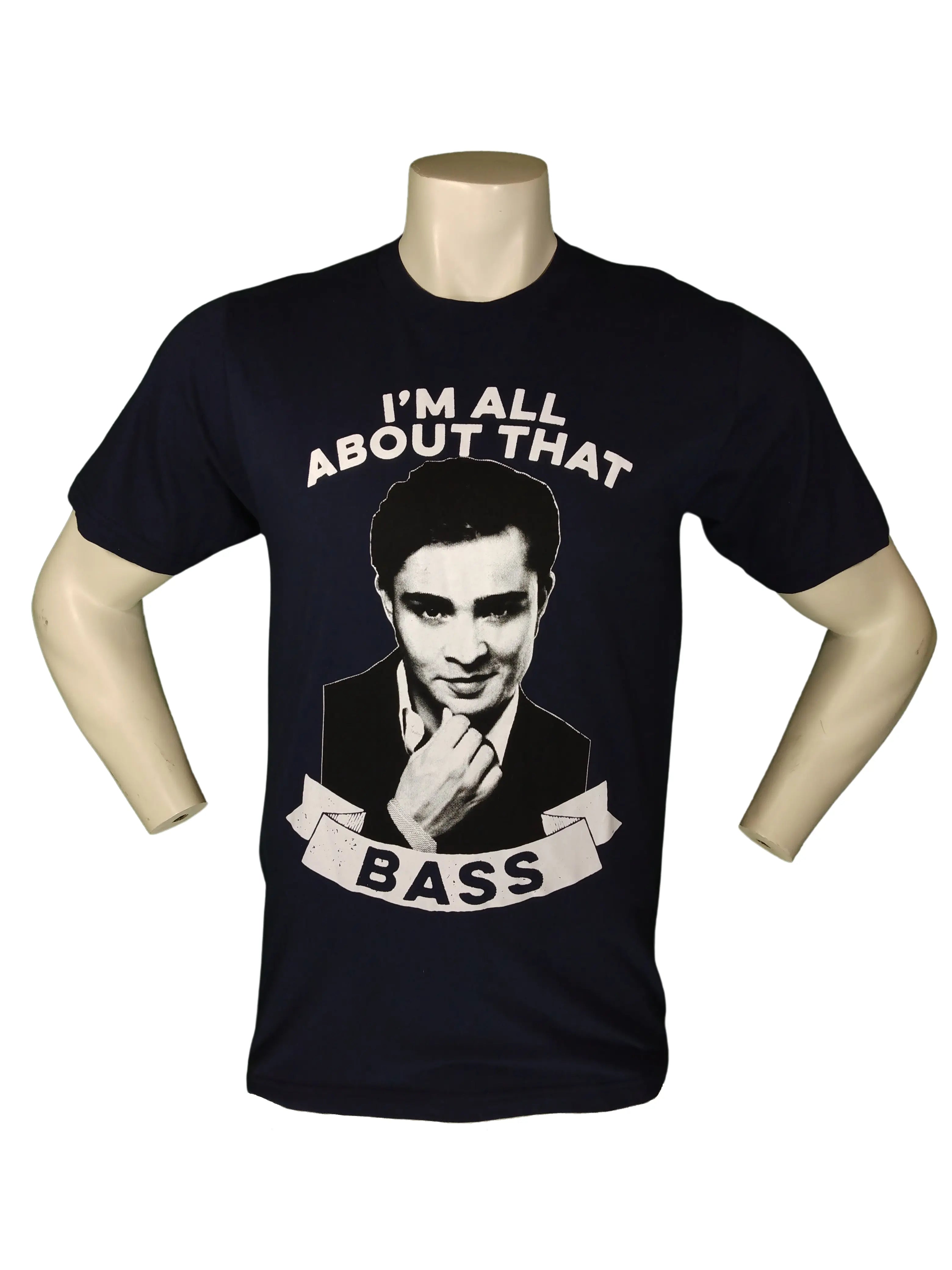American Apparel Men’s Navy “All About That Bass” Shirt, Size Medium