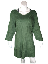 NY Collection Women’s Green Long Sleeve Sweater Dress, Size 3X