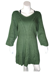 NY Collection Women’s Green Long Sleeve Sweater Dress, Size 3X