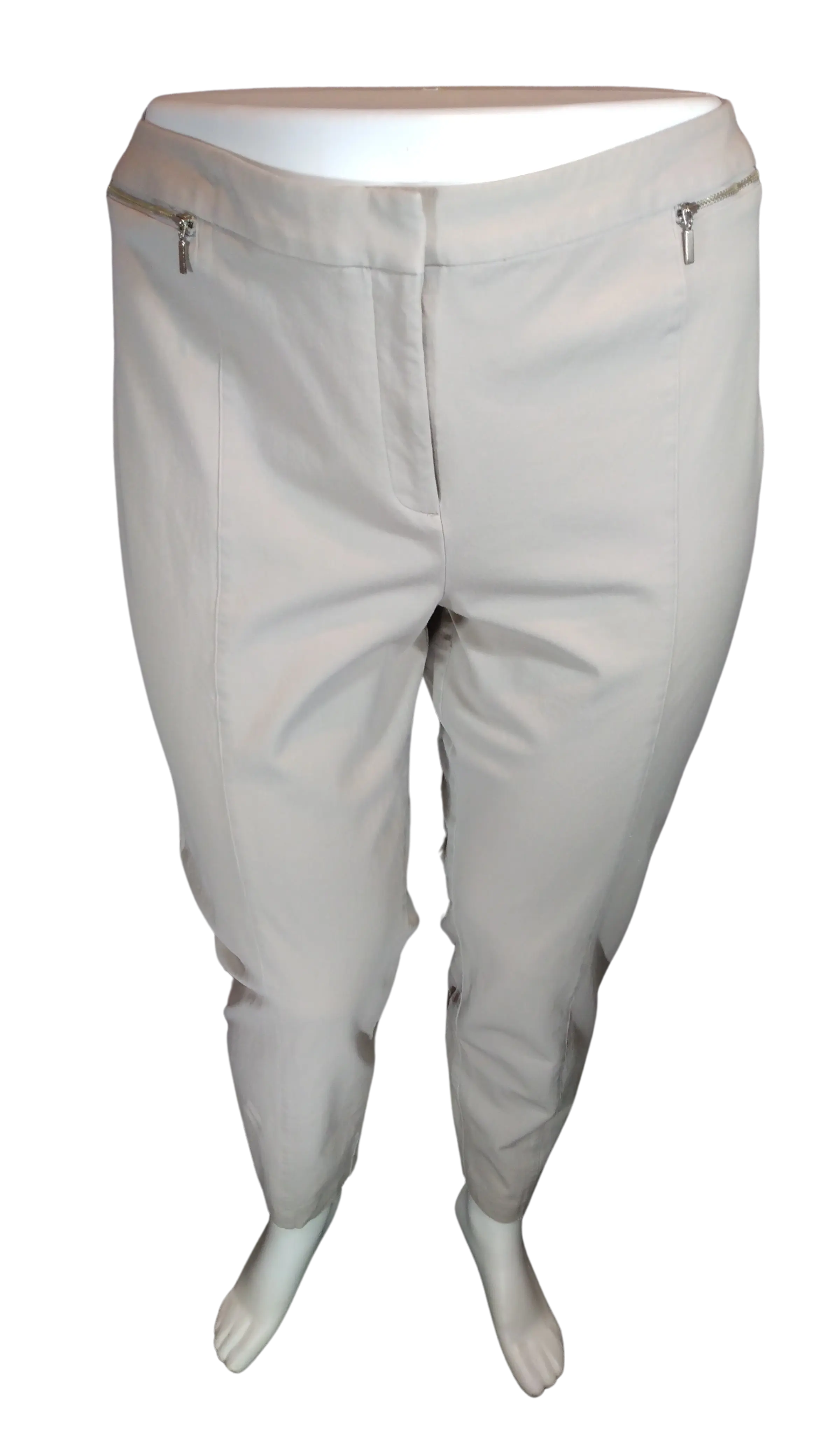 Alfani Women’s Grey Pants with Zipper Accents, Size 24W