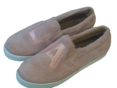 Qupid Light Pink & White Fuzzy "LA" Loafers