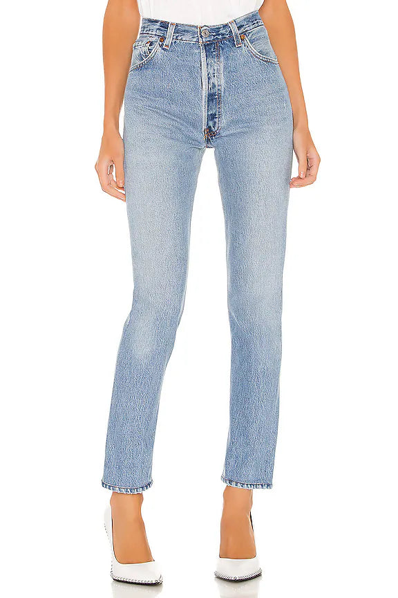 High Rise Straight Jeans