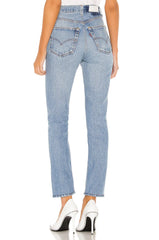 high rise straight leg jeans