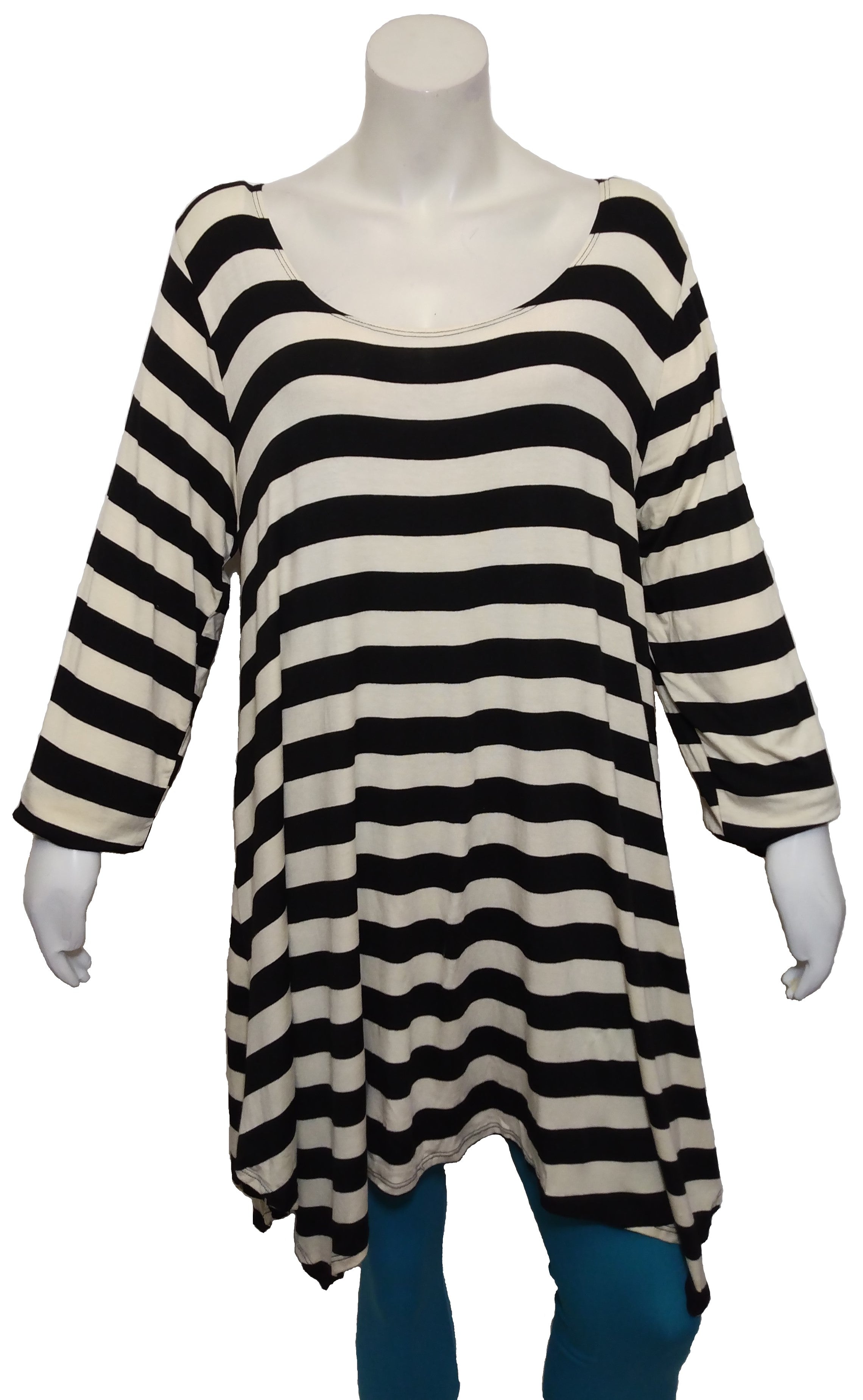 Hot Ginger Plus Size Striped Long Sleeve Shirt 4X for Women