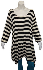 Hot Ginger Plus Size Striped Long Sleeve Shirt 4X for Women