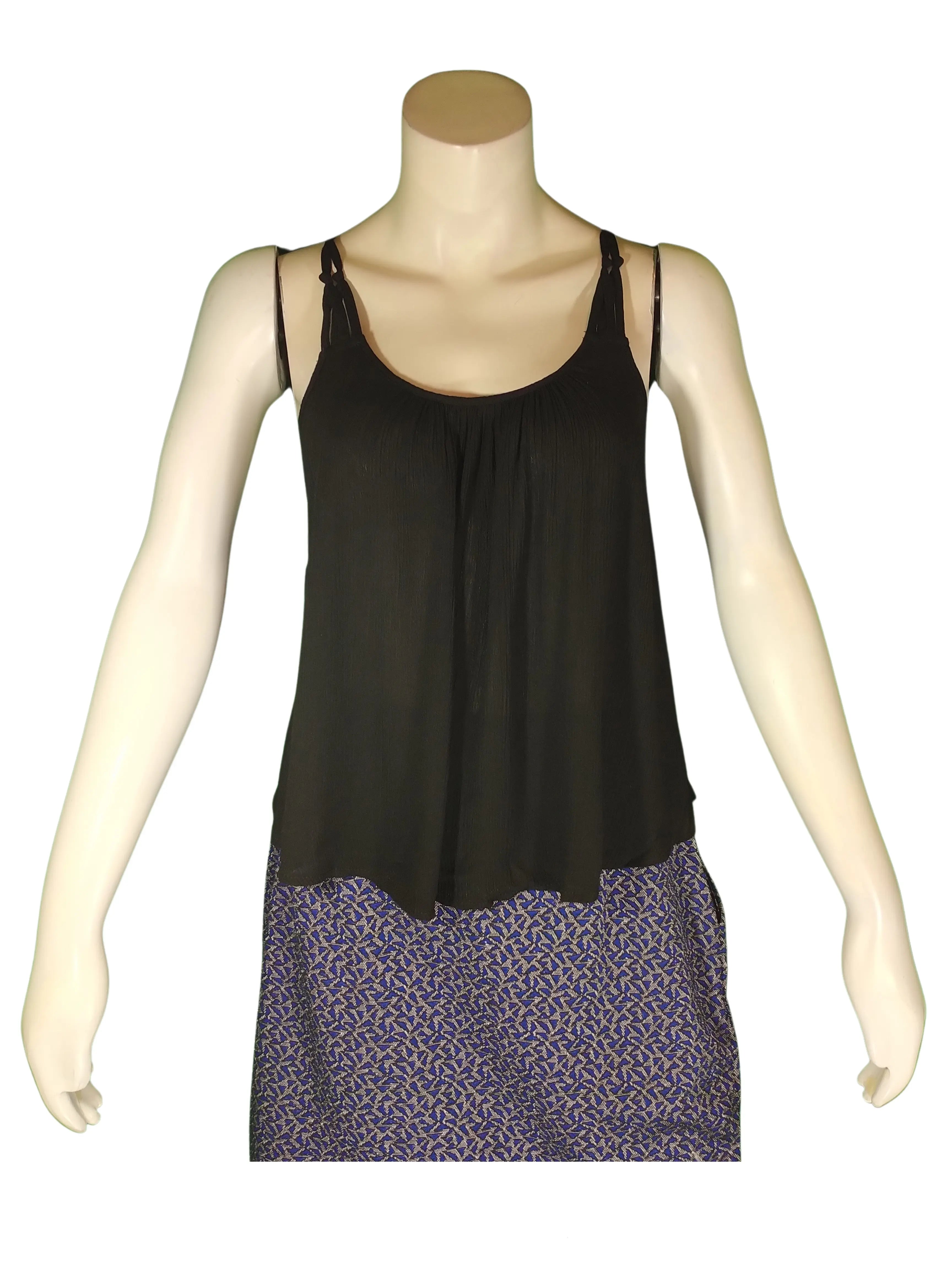 Rumor Boutique Women’s Black Sheer Top, Size Small