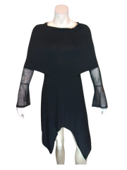 Diva General Collection Women’s Black Cowl Neck Asymmetric Dress, Size Medium