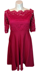 Rosegal Women’s Red 1/2 Sleeve Dress with Lace, Size 3X