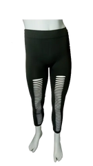 Yi Tong Girls’ Grey Leggings with Slits, Youth OS