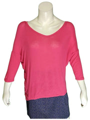 Achro Red Semi-Sheer Batwing Top – Small Size Girls’ Long Sleeve Rayon Blend Shirt