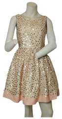 Minuet tan/pink sequined dress