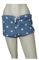Wildfox Swim Girls’ Blue & White Star Shorts – Cotton Blend