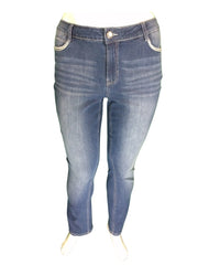 Faded Glory Women’s Blue Jeans with Applique and Embroidered Pockets (Plus Size), Size 20W