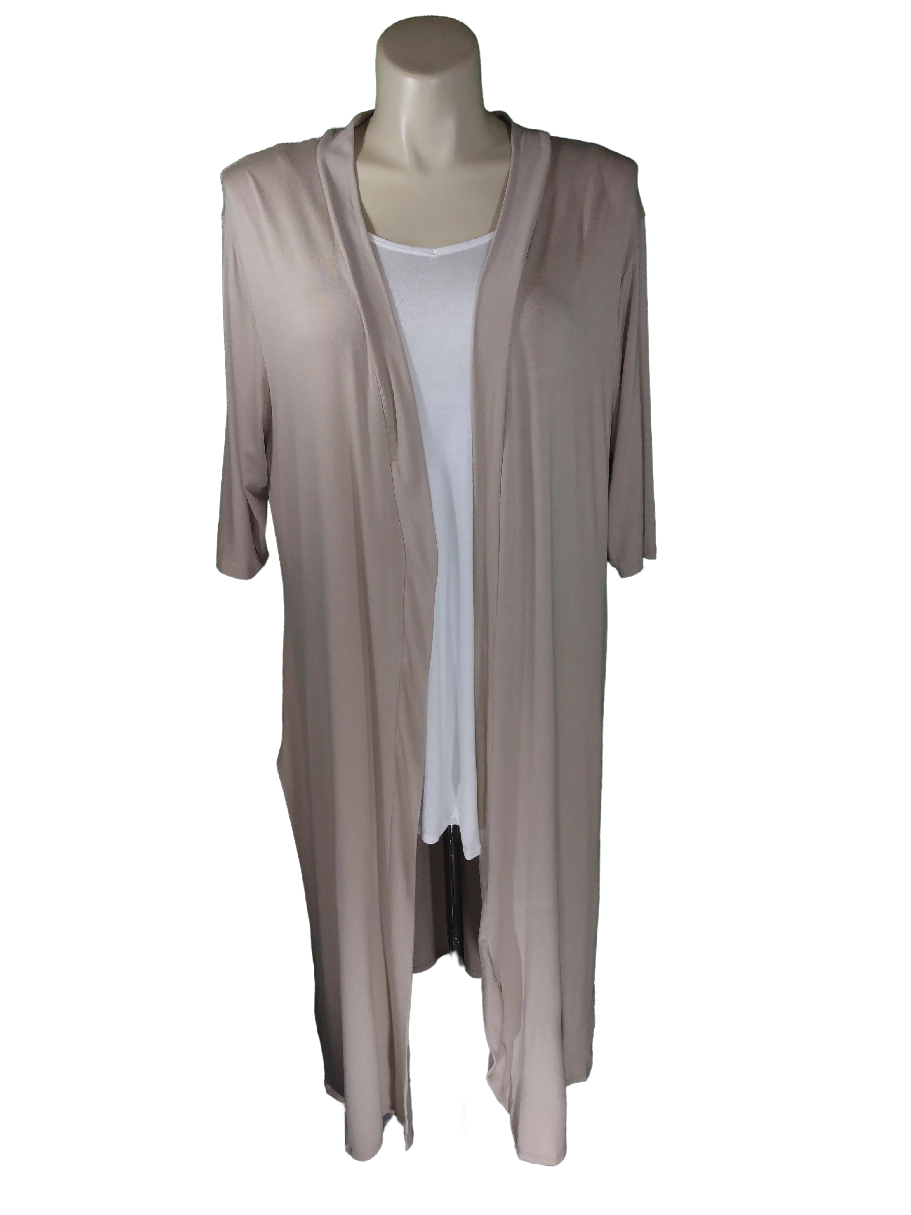 Cleo Apparel Women’s Coffee Long Sleeve Long Sweater, Size 3X