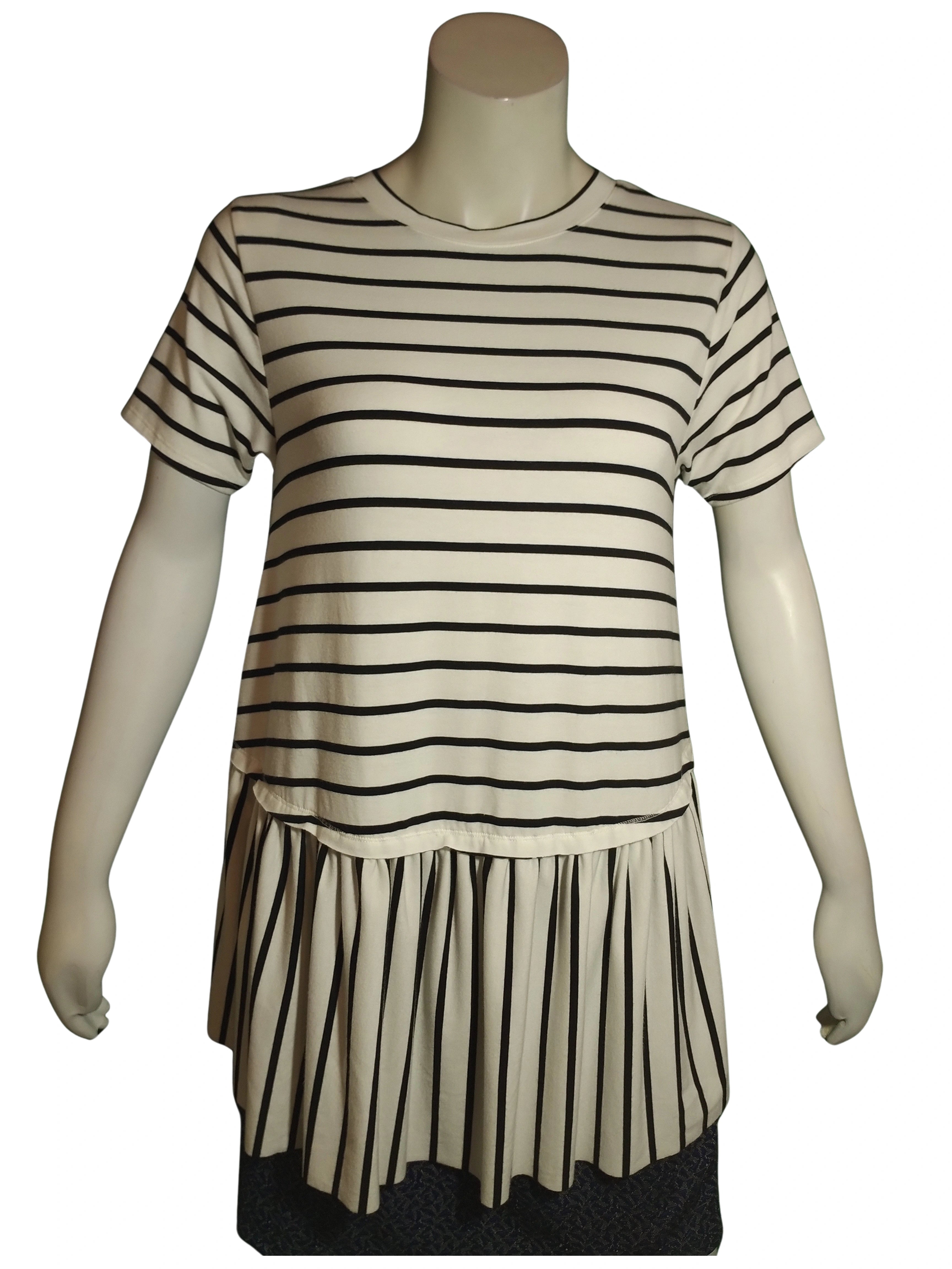 Girls white black short sleeve dress